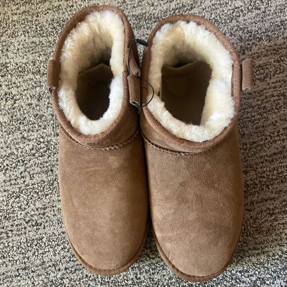 Emu Australia Stinger Micro Flatform Sheepskin Booties Slipper Boots 9 - Picture 4 of 11